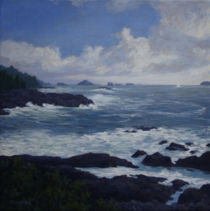 Vancouver Island Coast 8x8" (acrylic on 1 1/2" canvas), R Luymes (c) 2014