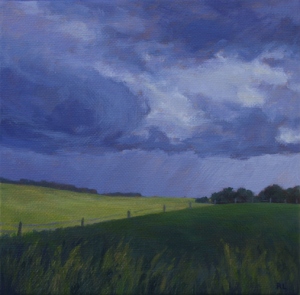 Saskatchewan Sky 6x6" (acrylic on 1 1/2" canvas), R Luymes (c) 2015